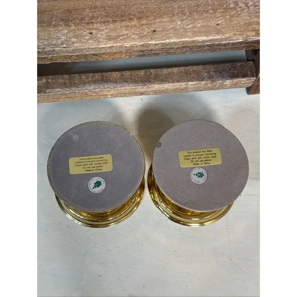Vintage Partylite 2” Brass Pedestals Set Of 2
